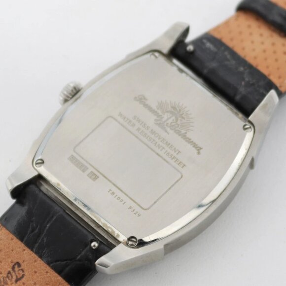 Tommy Bahama TB1091 F329 Tonneau Date Men's Quartz Wristwatch Steel w/ Box - Picture 3 of 5